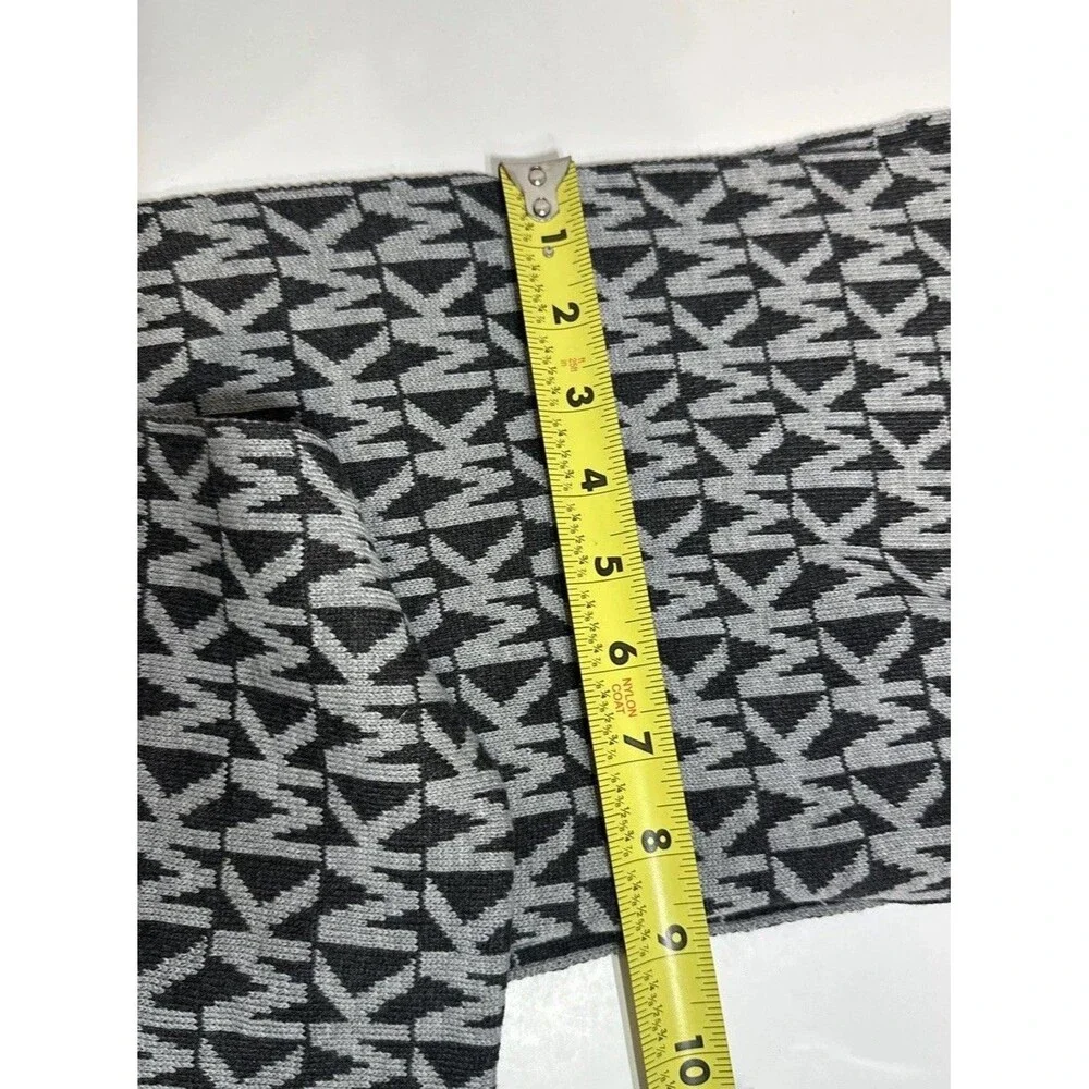 Michael Kors Women's Knit Scarf MK Logo Gray On Gray 9”x67” NWT Fall 2015
